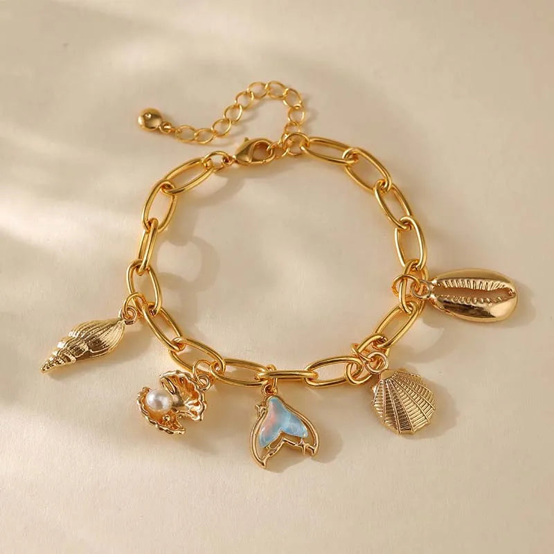 Bracelet breloques de la mer à chaîne