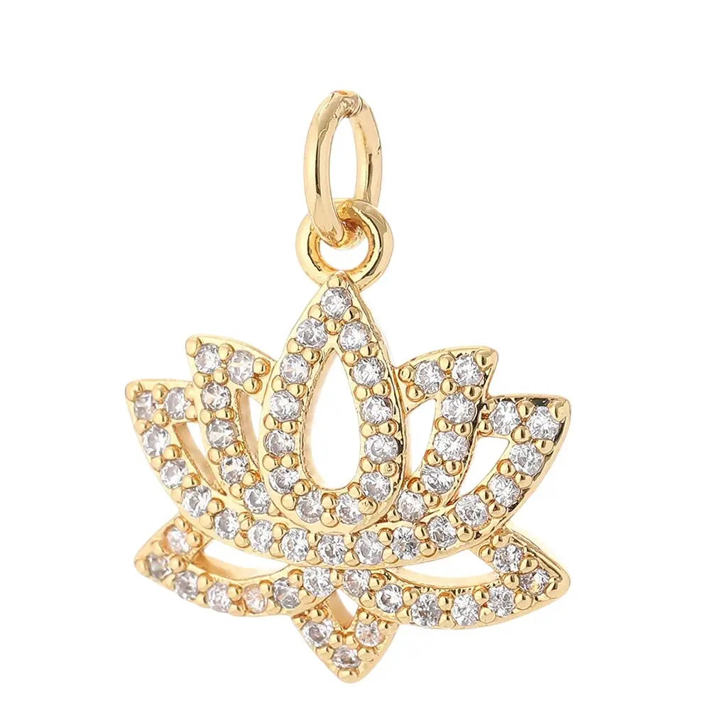Breloque pour bijoux lotus doré