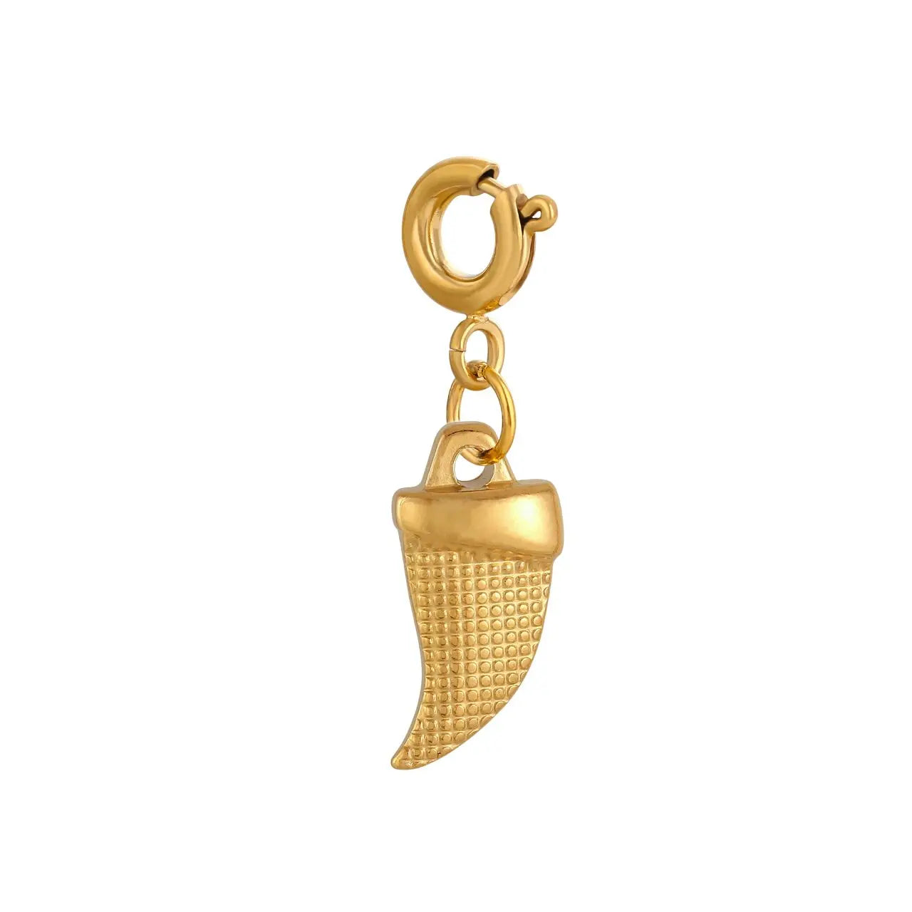 Breloque bijoux corne doré avec crochet