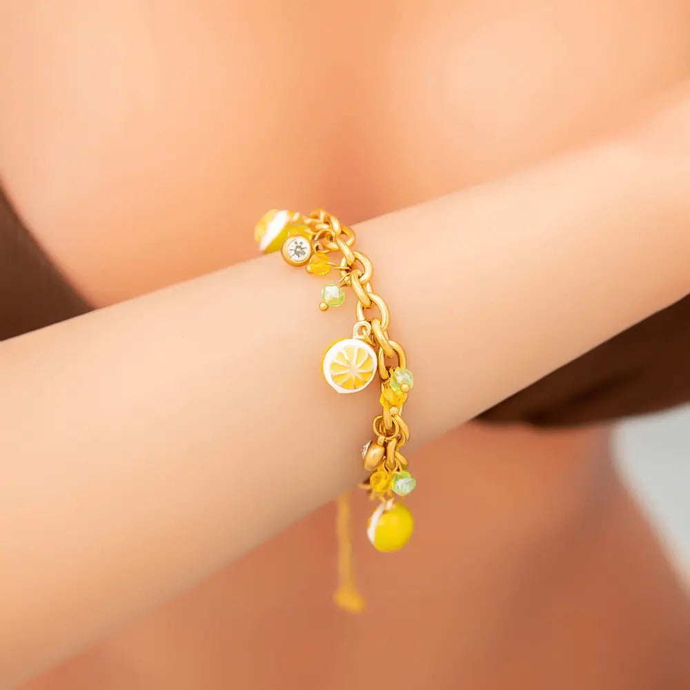 Bracelet breloques avec citrons meringués