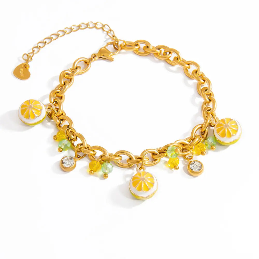 Bracelet breloques avec citrons meringués