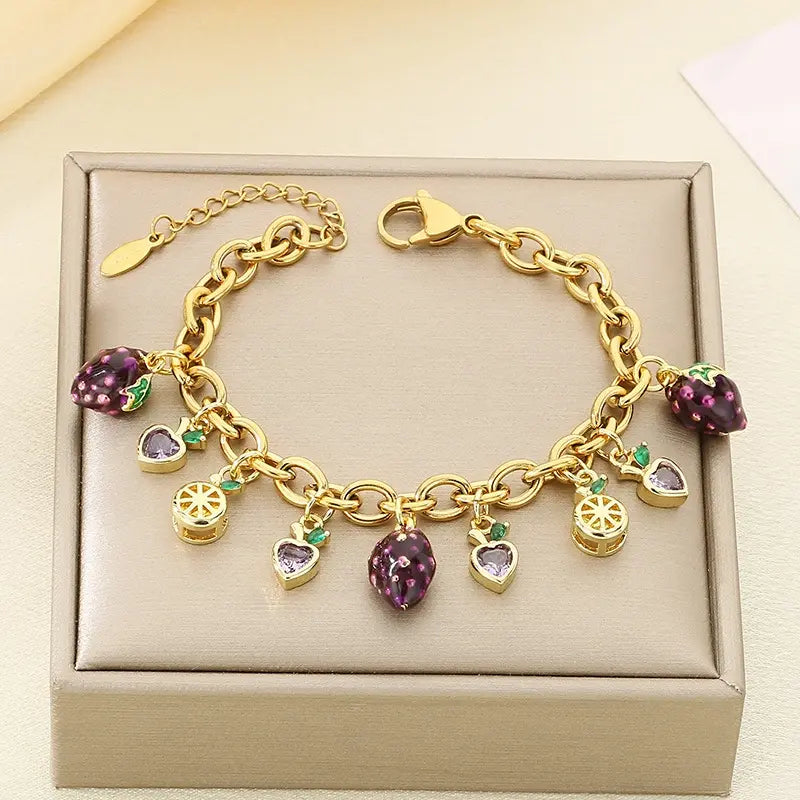 Bracelet à breloques mûres
