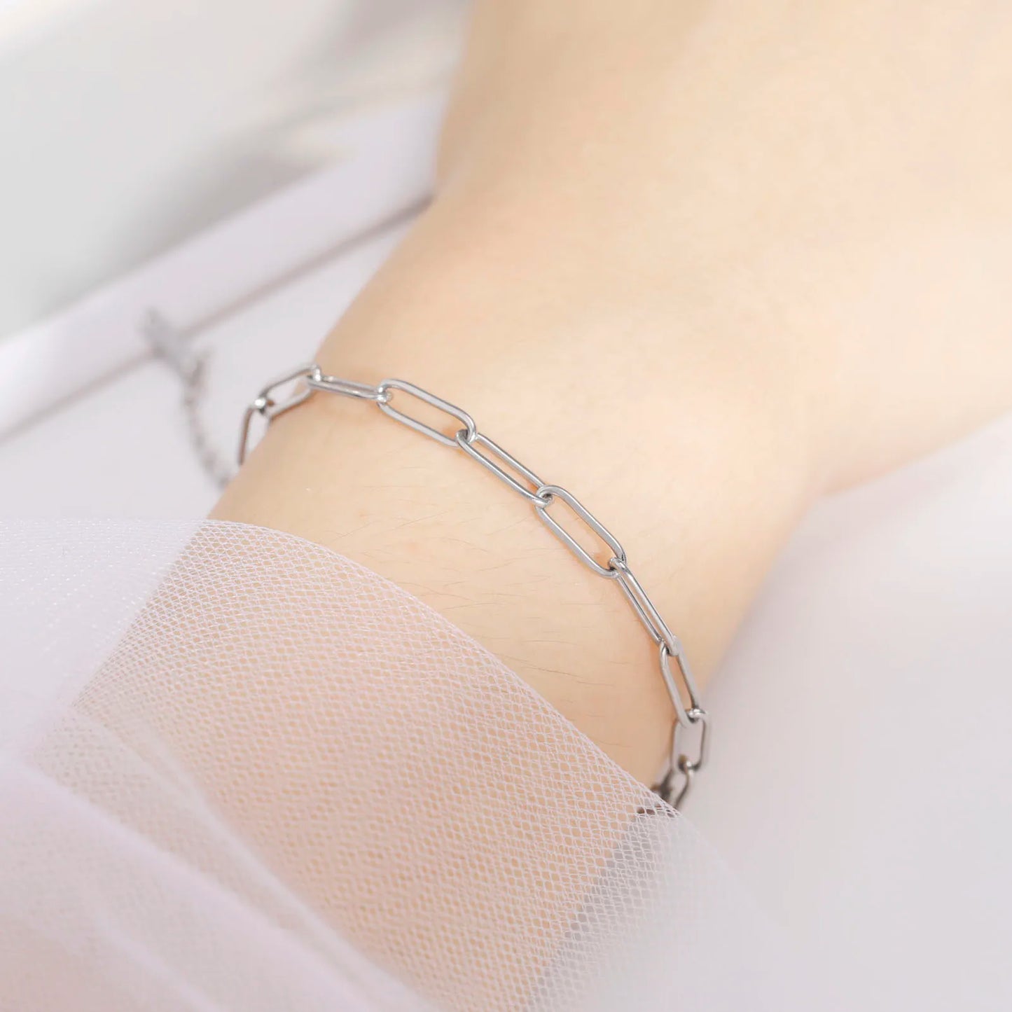 Bracelet pour breloques argenté