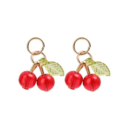 Breloques pour bijoux cerises x2