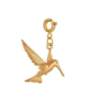 Breloque bijoux oiseau doré avec crochet