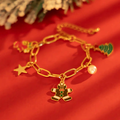 Bracelet à breloques de noël avec biscuit