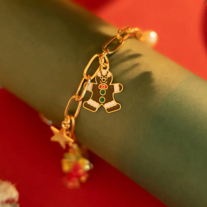 Bracelet à breloques de noël avec biscuit