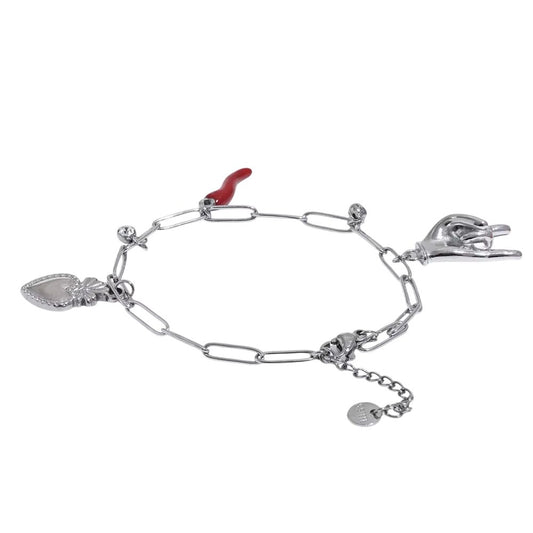 Bracelet breloque rock argenté