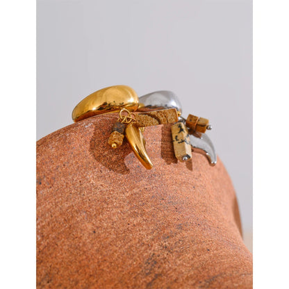 Bague à breloques cubes argentées