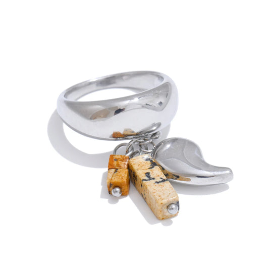 Bague à breloques cubes argentées
