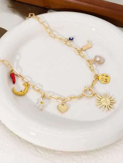 Collier breloque soleil doré