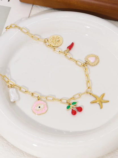 Collier breloque étoile de mer doré