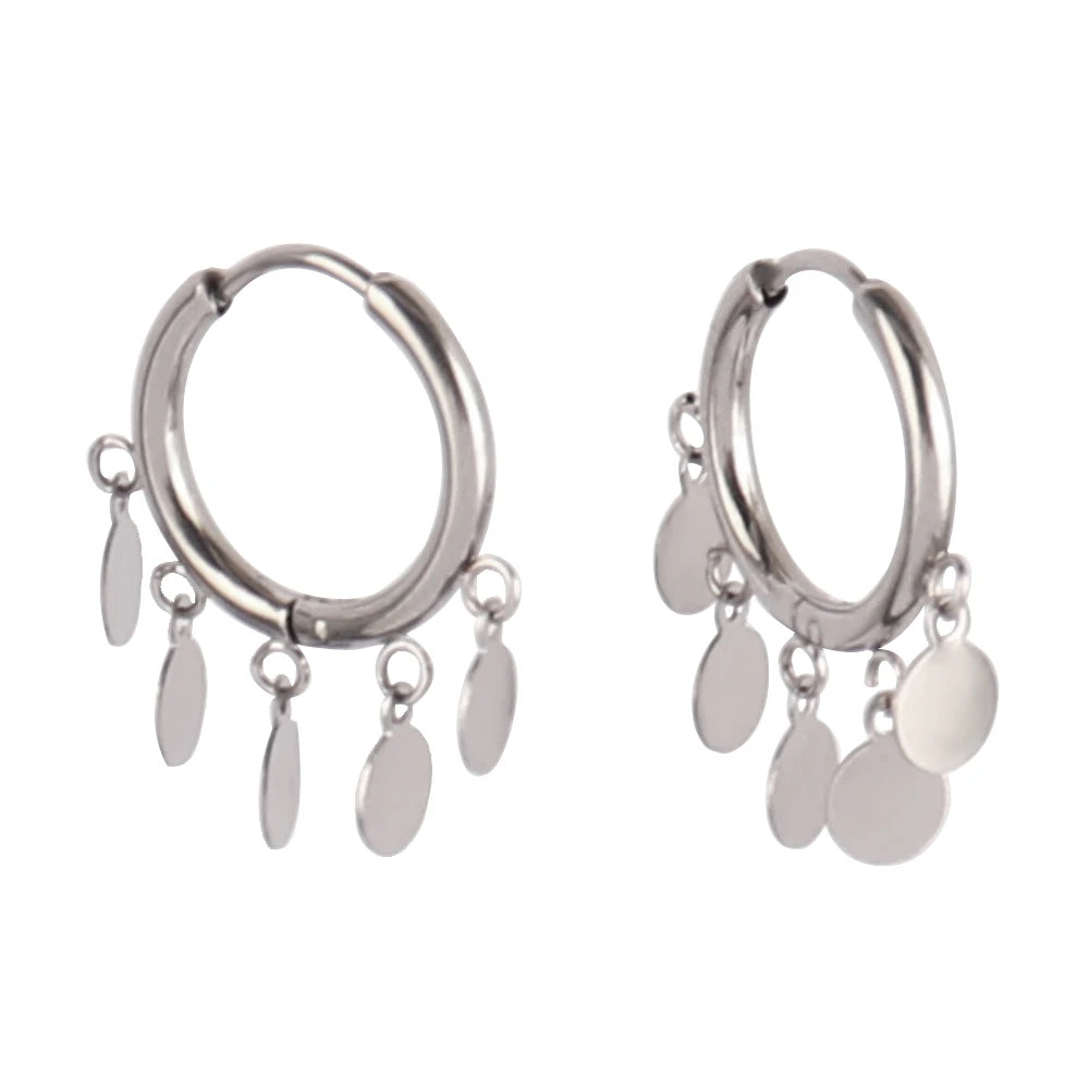 boucles d'oreilles breloques argentées