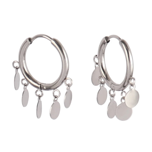 boucles d'oreilles breloques argentées