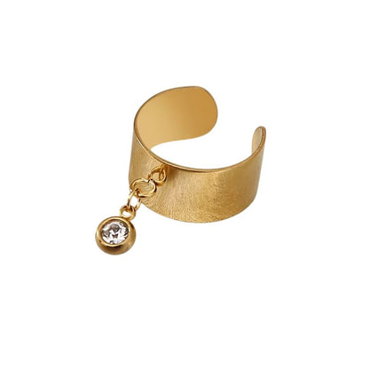 Bague breloque cristal dorée