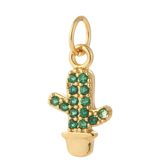 Breloque pour bijoux cactus doré