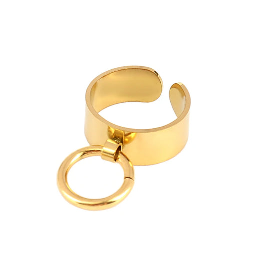 Bague breloque anneau dorée