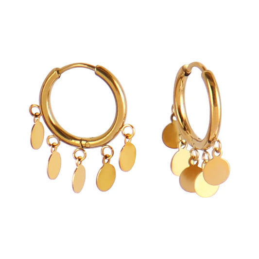 Boucles d'oreilles breloques dorées