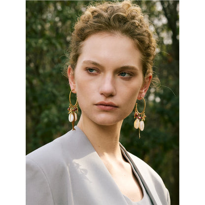 Boucles d'oreilles coquillages dorées