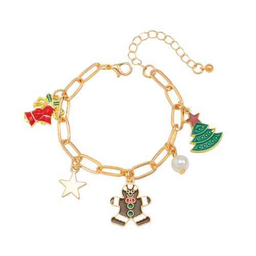 Bracelet à breloques de noël avec biscuit