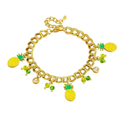Bracelet breloques avec ananas