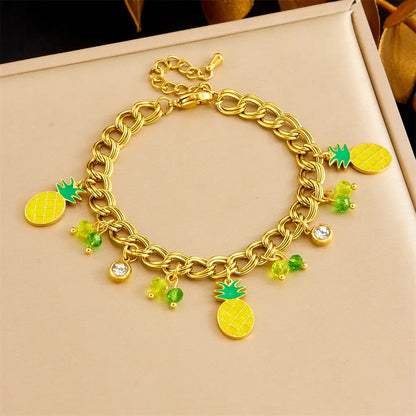 Bracelet breloques avec ananas