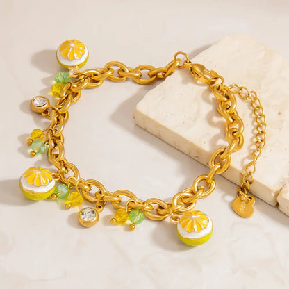 Bracelet breloques avec citrons meringués