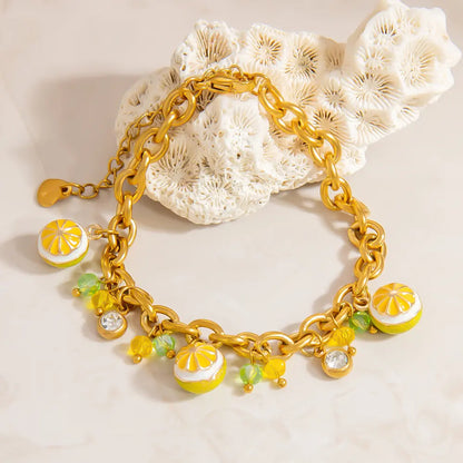 Bracelet breloques avec citrons meringués