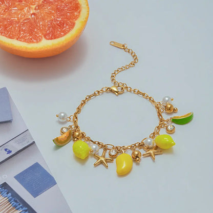 Bracelet breloques avec citrons