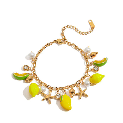 Bracelet breloques avec citrons