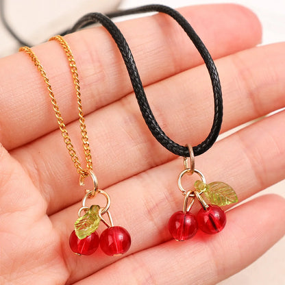Breloques pour bijoux cerises x2