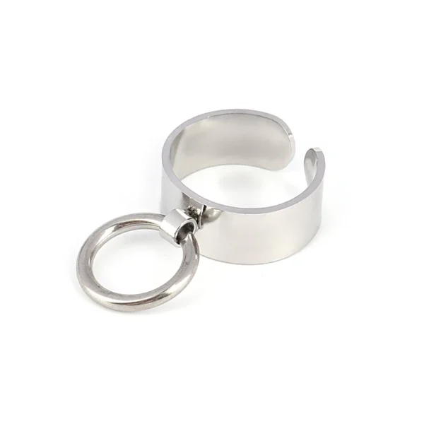 Bague breloque anneau argentée