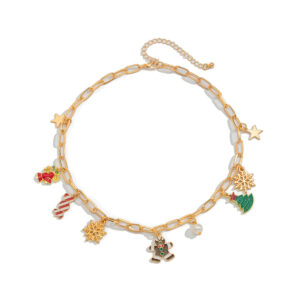 Collier à breloques de noël avec biscuit