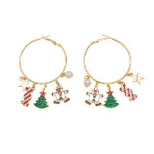 Boucles d'oreilles à breloques de noël avec biscuit