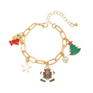 Bracelet à breloques de noël avec biscuit