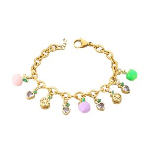 Bracelet à breloques fruits multicolores