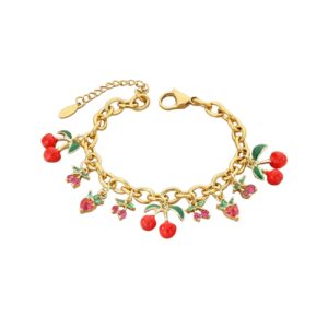 Bracelet à breloques cerises
