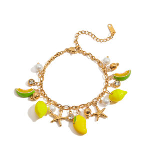Bracelet breloques avec citrons