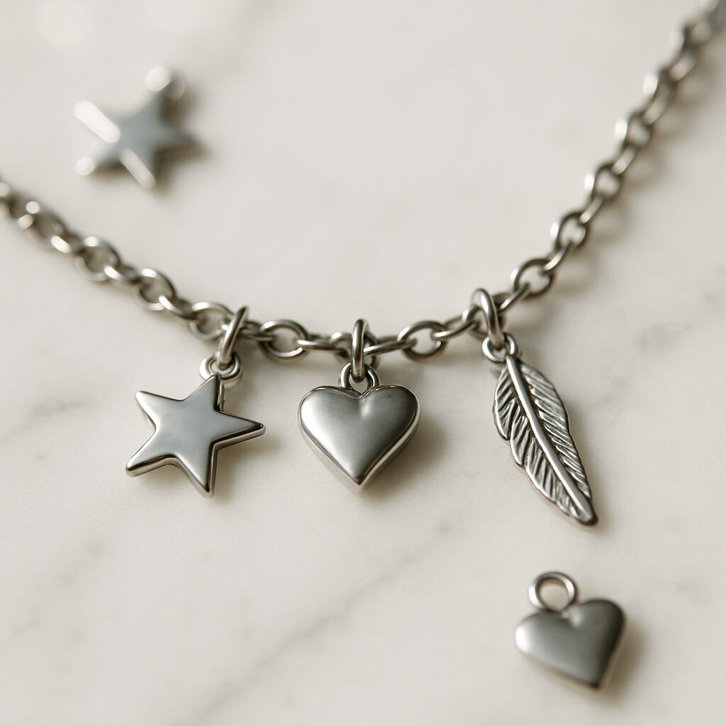 Collier breloque acier inoxydable - illustration