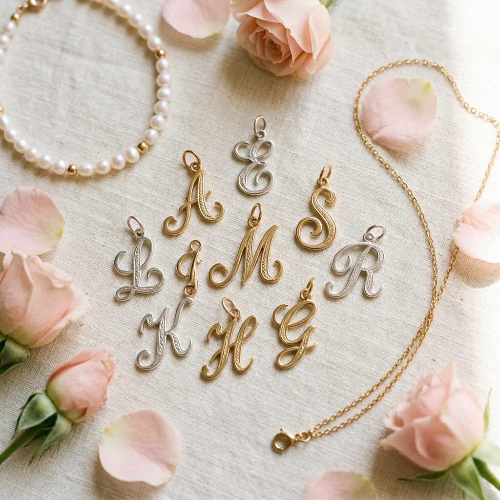 Breloque initiale lettre signification - illustration