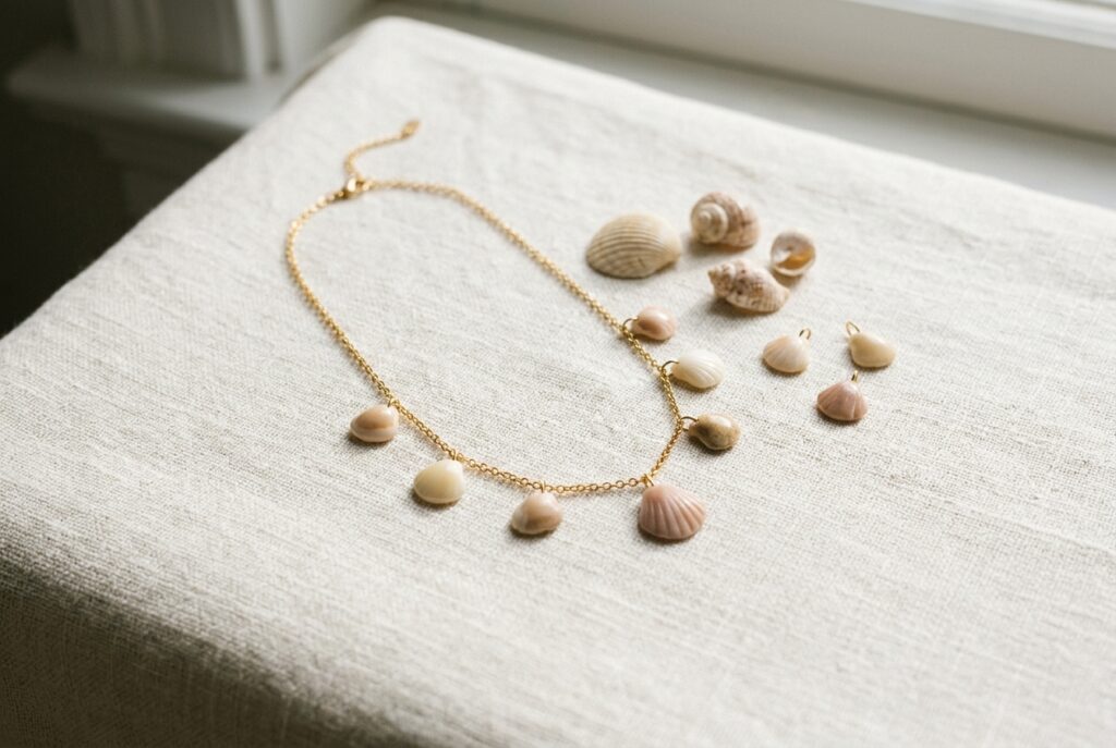 Collier breloque coquillage